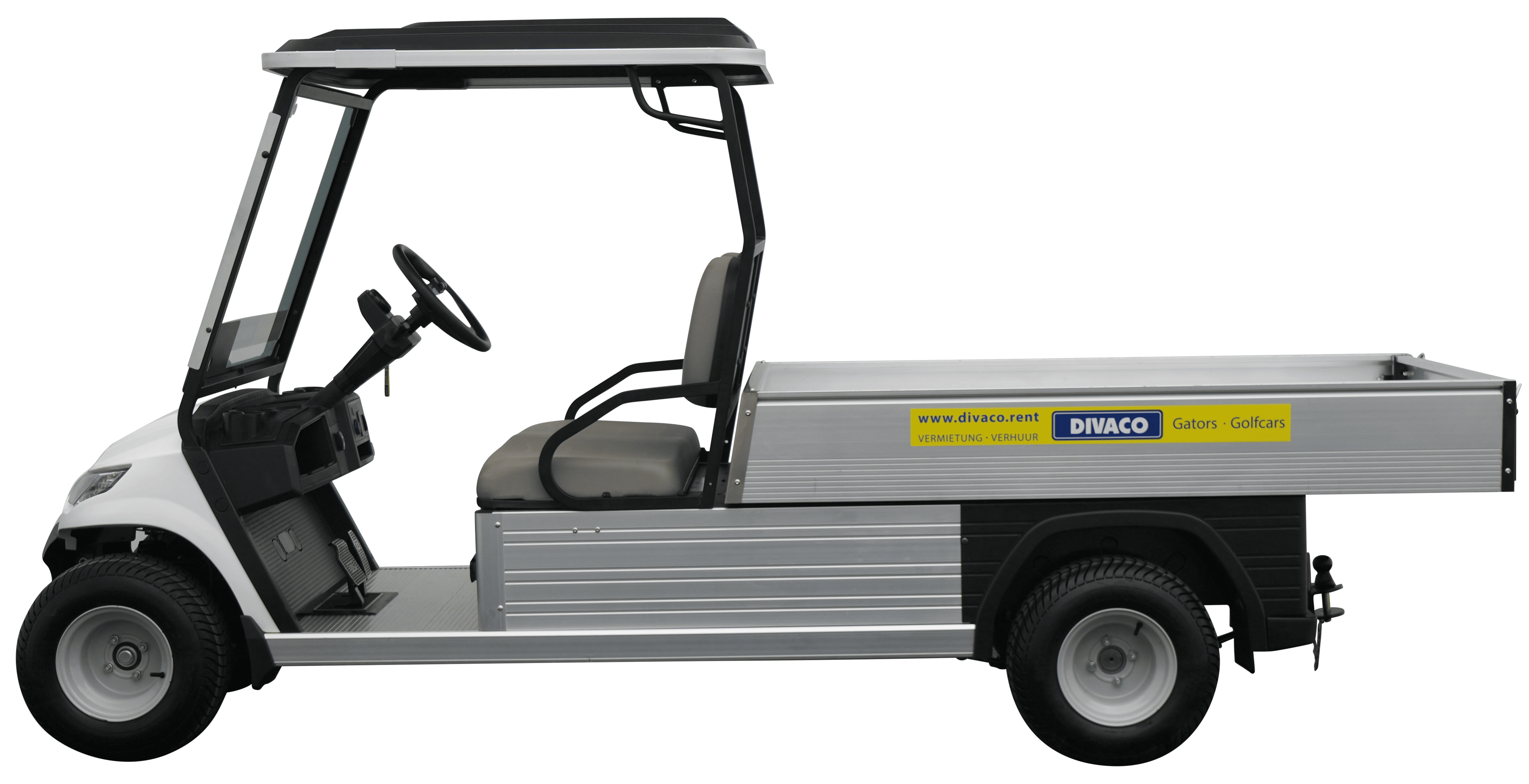 Golfkarretjes met eco- of ruime laadbak, voor 2 of 4 personen