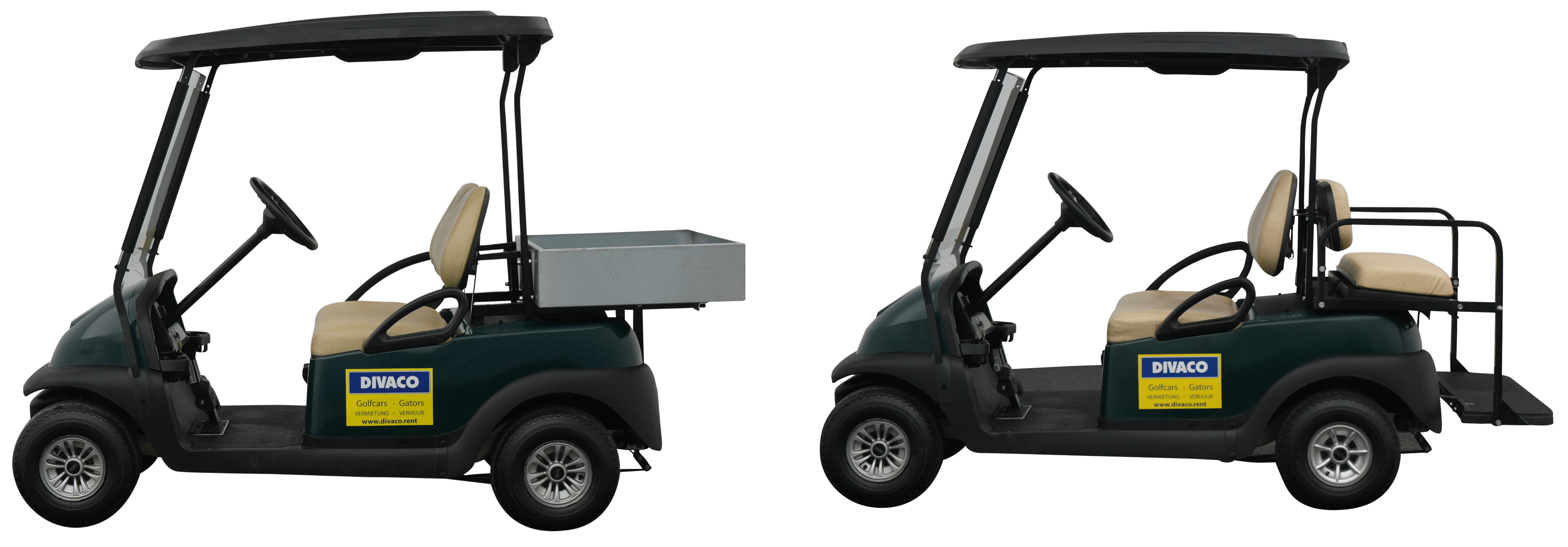 Elektrische golfkarretjes voor personenvervoer en goederenvervoer